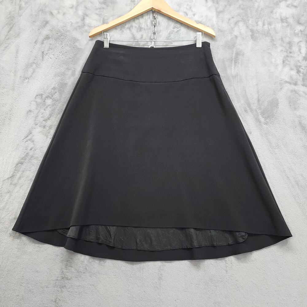 Joel & Elliot Skirt Womens 8 Black A-Line High Low Lined Stretch Preppy‎ Office